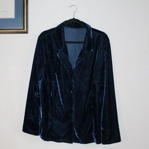 90s Vintage Jessics (Sears) Navy Velour Blazer XXL